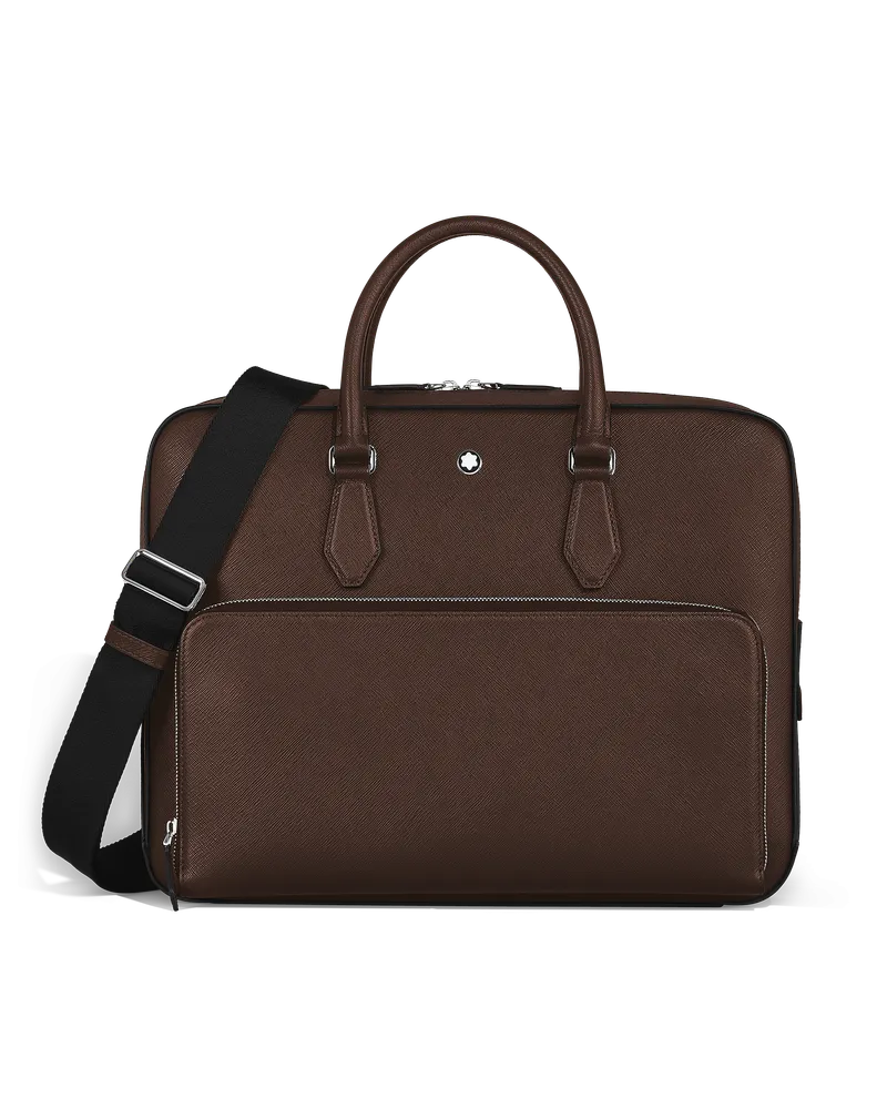 Montblanc Mittelgroße Schreibmappe mit Tasche aus Sartorial Leder - Ebenholz - Leder - MB222925 - Dokumententaschen Ebenholz