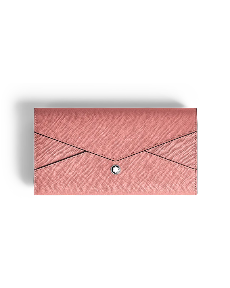 Montblanc Continental-Brieftasche 12 cc Montblanc Envelope - Zartes Rot | Rosé - Leder - MB198985 - Brieftaschen Zartes