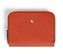 Mini-Brieftasche 2 cc mit Reißverschluss aus Sartorial Leder - Mandarine - Leder - MB221340 - Brieftaschen