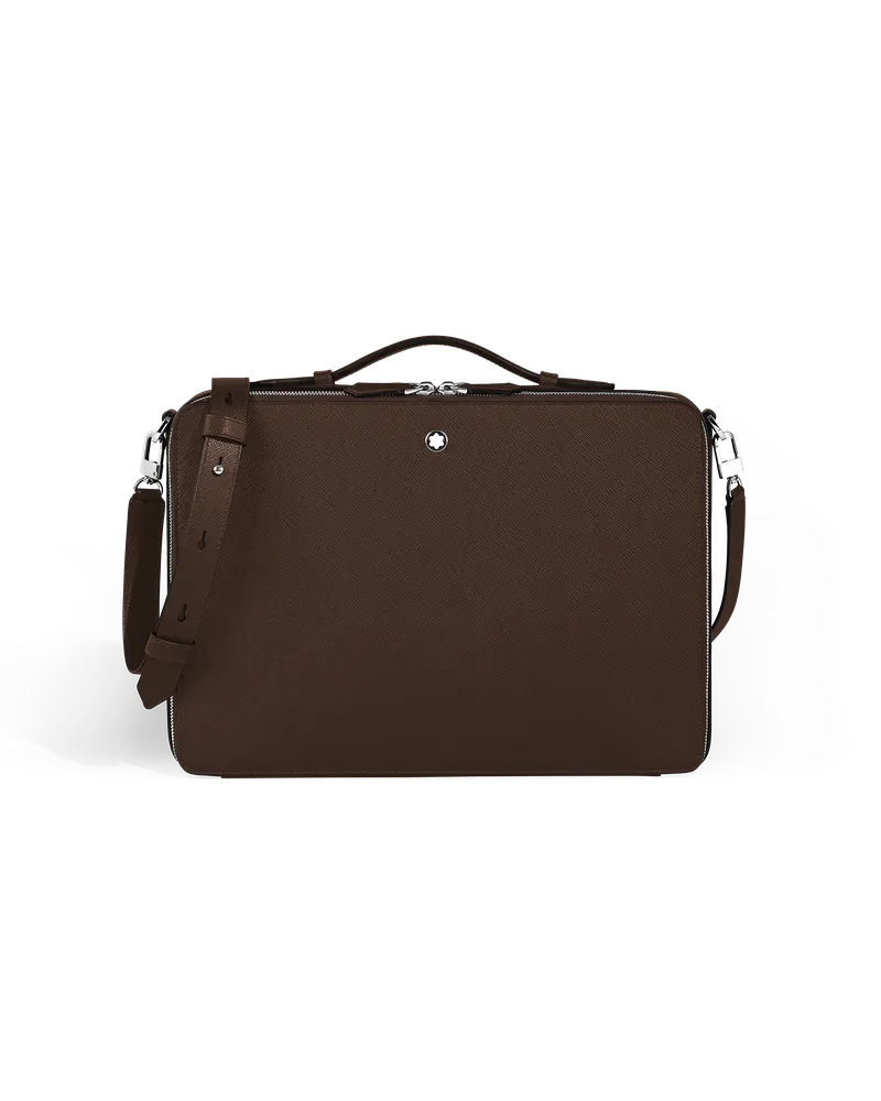 Montblanc Writing Traveler Messenger Bag - Ebenholz - Leder - MB223153 - Messenger Bags Ebenholz