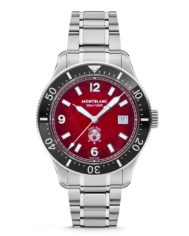 Montblanc Montblanc Iced Sea Automatic Date - Burgunderrot - Stahl - Keramik - MB132291 - Uhr Burgunderrot