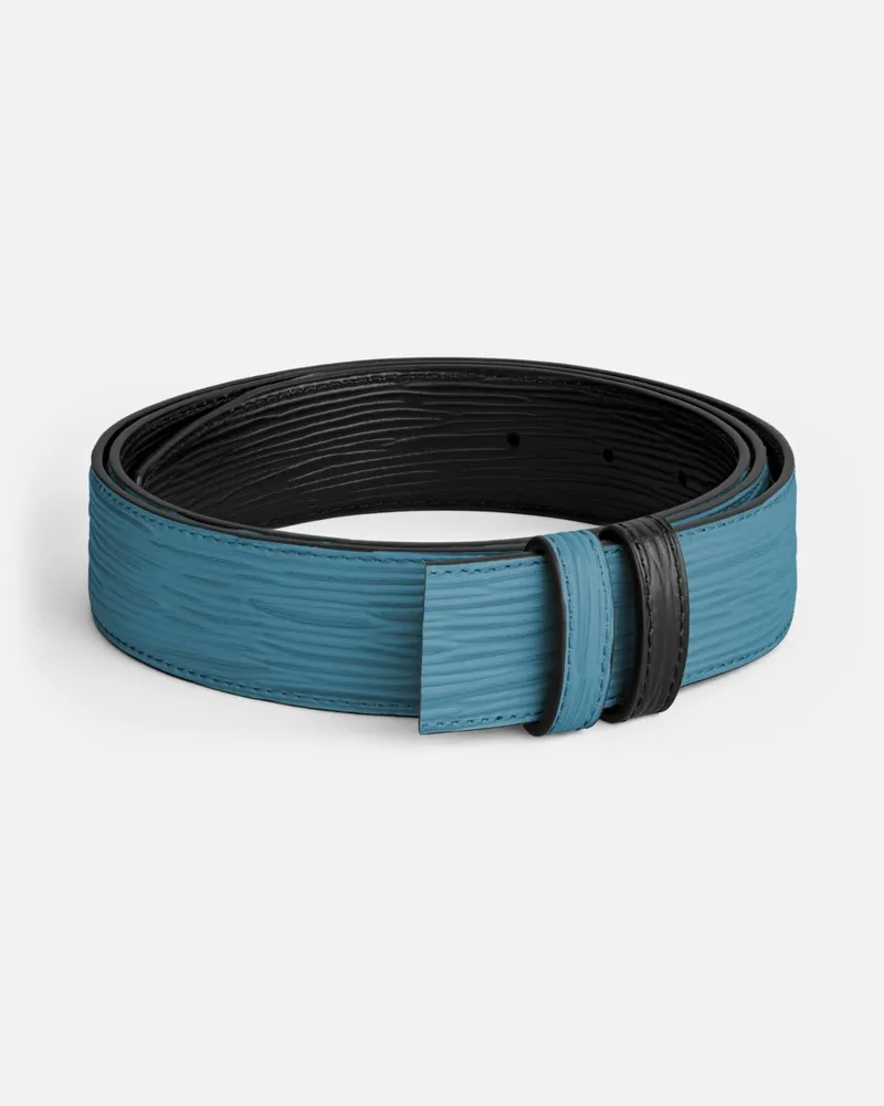 Montblanc Wendegürtel Aus Leder In Rauchblau/schwarz, 35 mm - Gürtel - Blau / Schwarz Blau