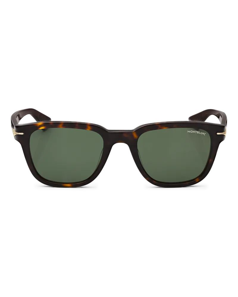 Montblanc Eckige Sonnenbrille mit havannafarbener Kunststofffassung (M) - Havanna - Kunststoff - MB133051 - Sonnenbrillen Havanna
