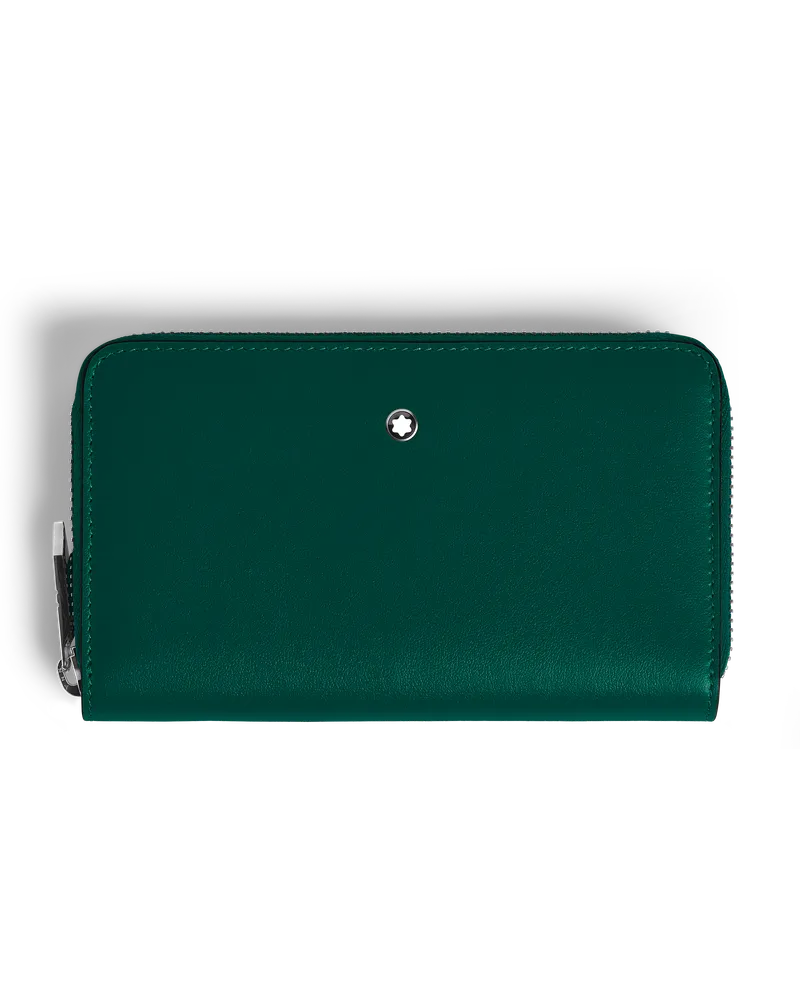 Montblanc Mittelgroße weiche Brieftasche 12 cc mit Reißverschluss - Malachit - Leder - MB220331 - Brieftaschen Malachit