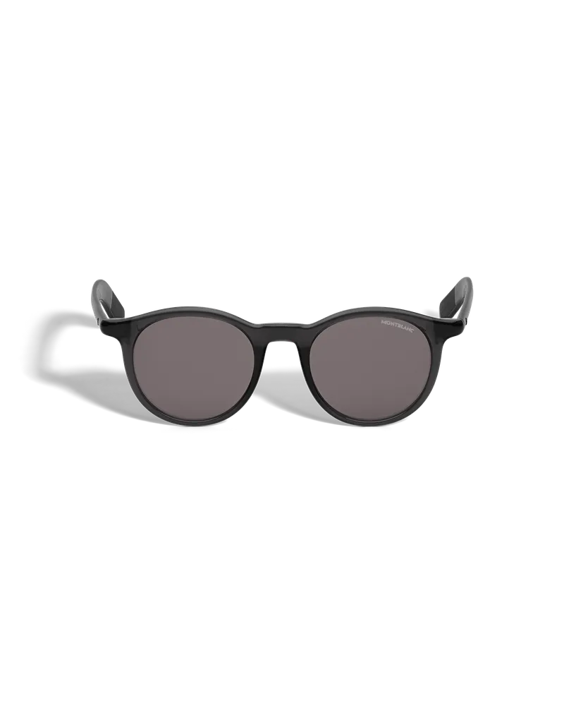 Montblanc Runde Sonnenbrille mit schwarzer eingespritzter Kunststofffassung - Schwarz - Kunststoff im Spritzgussverfahren - MB134460 - Sonnenbrillen Schwarz