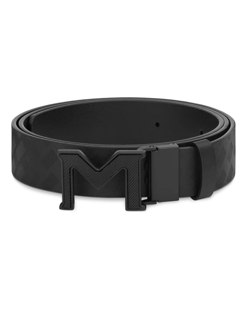 Montblanc Gürtel aus Extreme 3.0 Leder in Schwarz und Glattleder in Schwarz mit M-Schließe, 35 mm, wendbar - MB198646 - Gürtel 