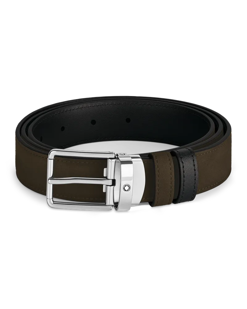 Montblanc Alltagstauglicher Wendegürtel aus Leder in Braun/Schwarz mit Schließe, 30 mm - MB221006 - Gürtel 
