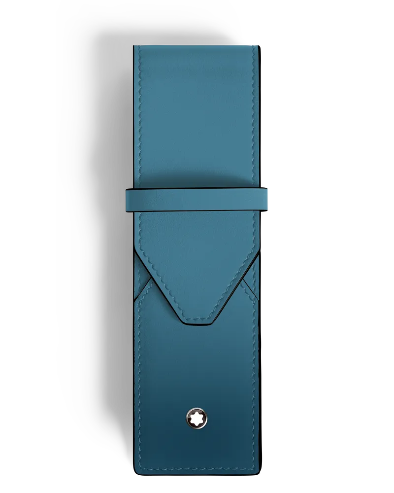 Montblanc Meisterstück Etui für 2 Schreibgerät - Rauchiges Sfumato-Blau - Leder - MB199262 - Schreibgeräteetuis Rauchiges