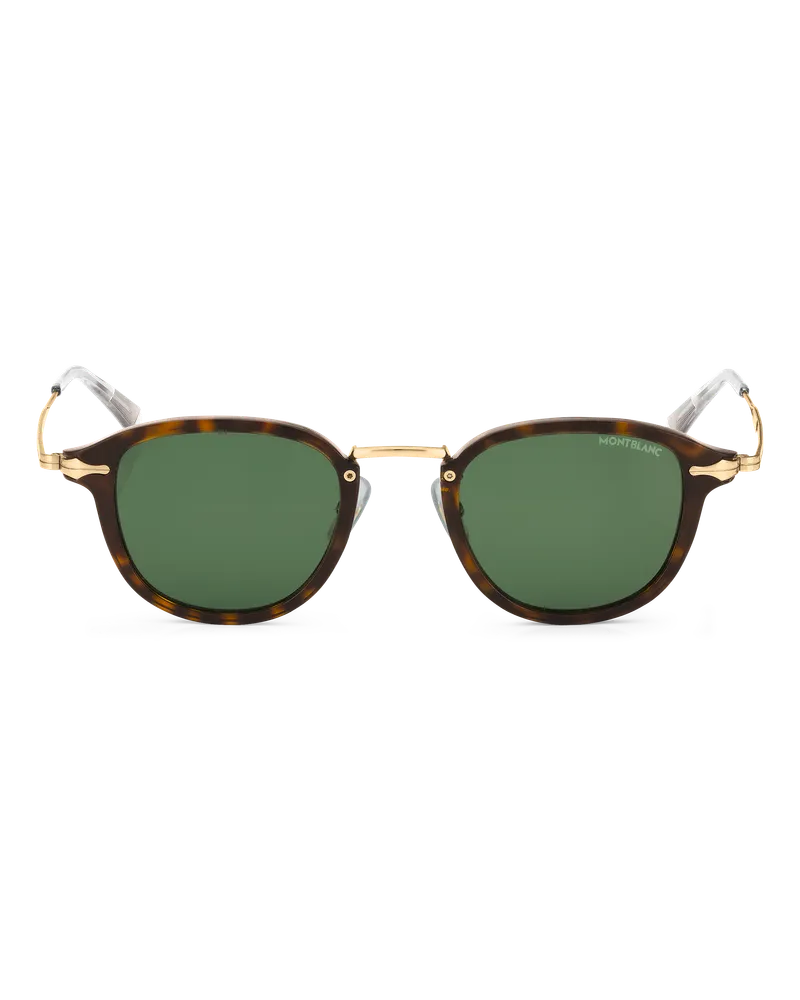 Montblanc Runde Sonnenbrille mit havannafarbener eingespritzter Fassung - Havanna - Eingespritzt - MB133452 - Sonnenbrillen Havanna