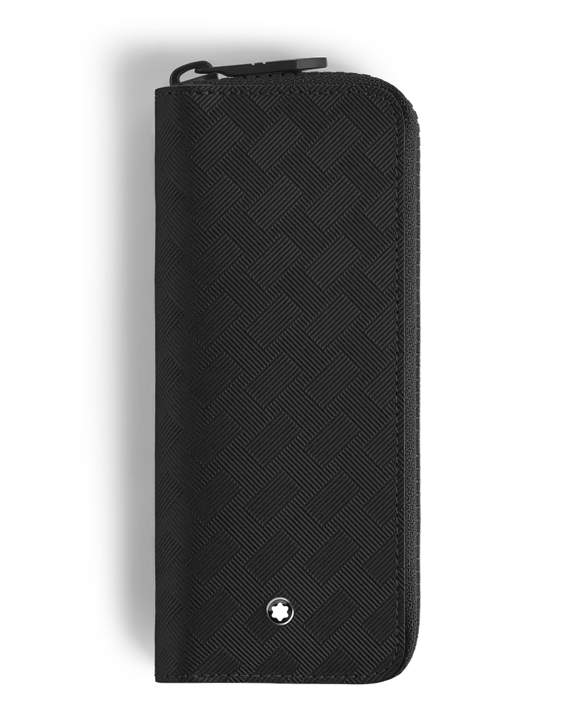 Montblanc Etui für 2 Schreibgerät mit Reißverschluss - Schwarz - Leder - MB220253 - Schreibgeräteetuis Schwarz