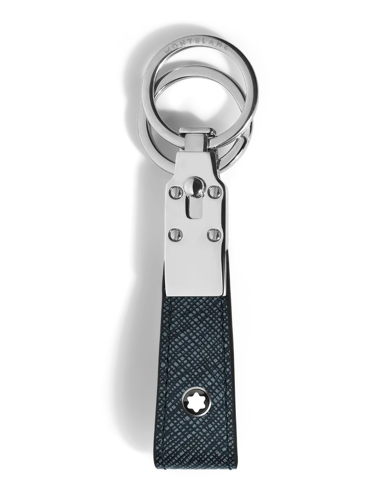 Montblanc Sartorial Schlüsselanhänger mit Schlaufe - Tweed-Blau - Leder - MB220397 - Schlüsselringe & Schlüsseletuis Tweed-blau