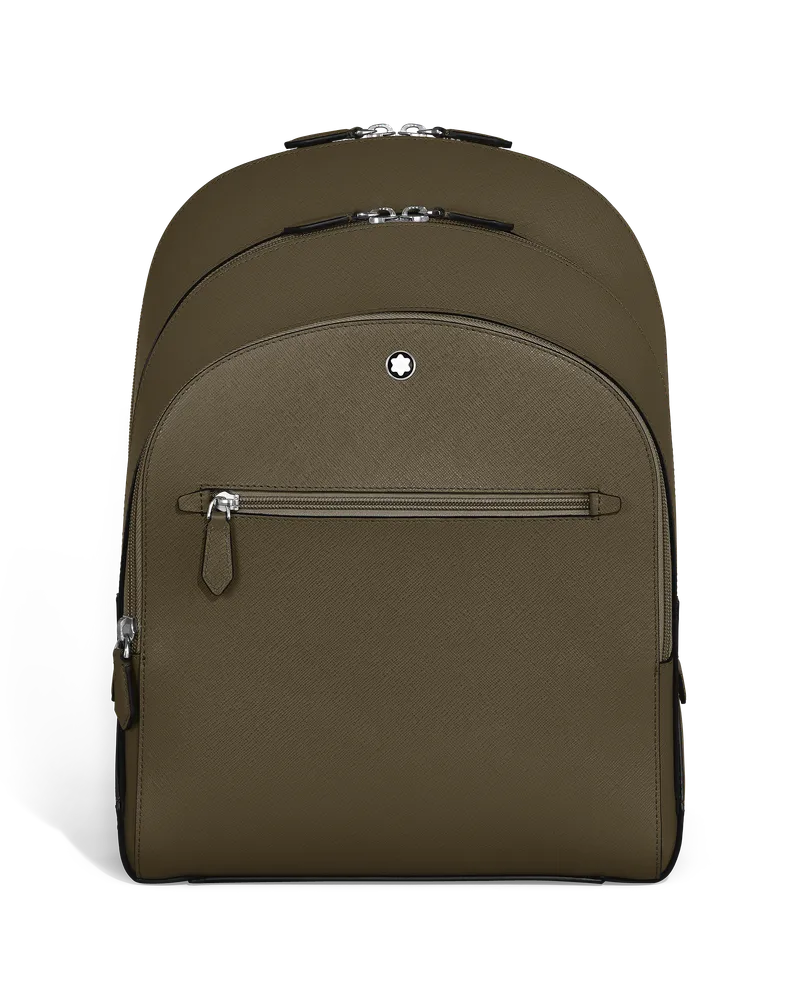 Montblanc Mittelgroßer Rucksack mit 3 Fächern aus Sartorial Leder - Khaki - Leder - MB221542 - Rucksäcke Khaki
