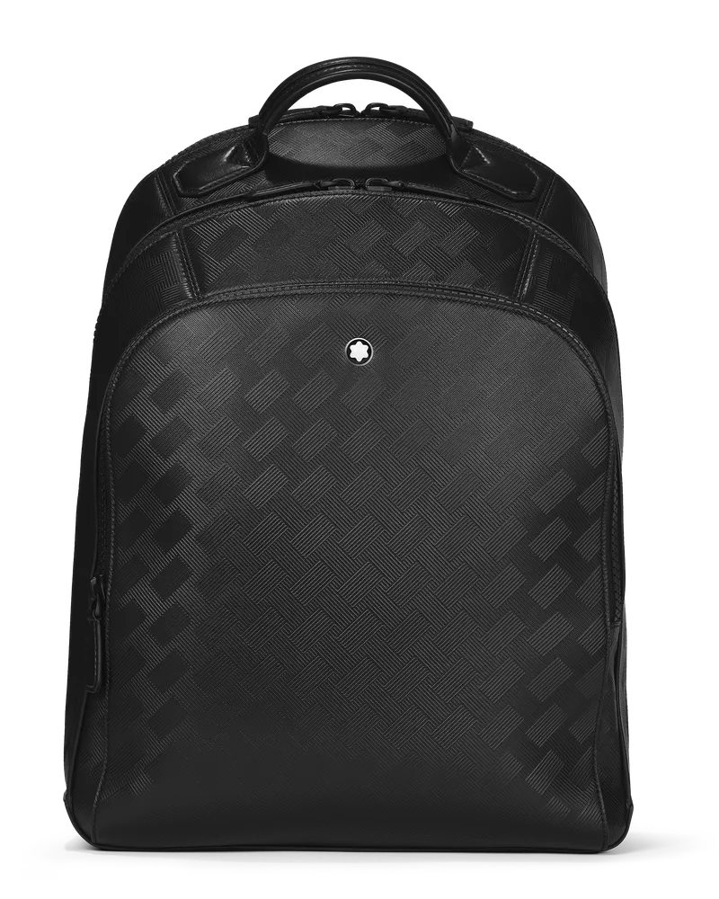 Montblanc Mittelgroßer Rucksack mit 3 Fächern aus Extreme Leder - Schwarz - Leder - MB129964 - Rucksäcke Schwarz
