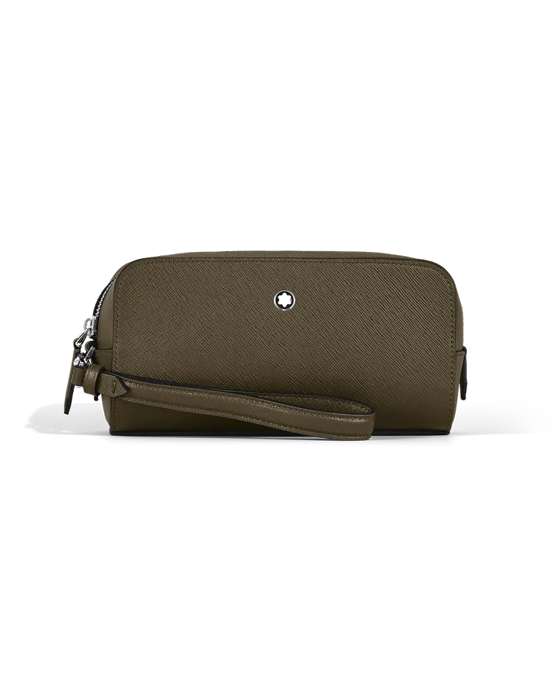 Montblanc Kleine Kosmetik-Clutch aus Sartorial Leder - Khaki - Leder - MB221570 - Kulturtaschen Khaki