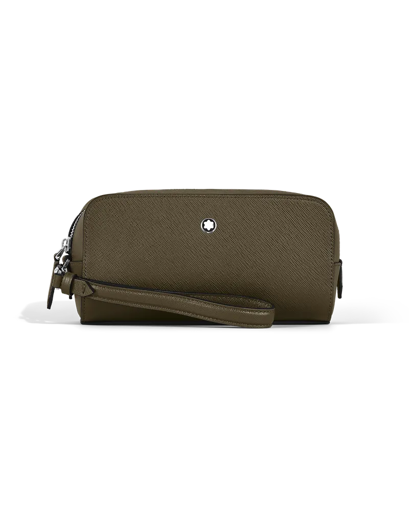 Montblanc Kleine Kosmetik-Clutch aus Sartorial Leder - Khaki - Leder - MB221570 - Kulturtaschen Khaki