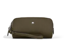 Kleine Kosmetik-Clutch aus Sartorial Leder - Khaki - Leder - MB221570 - Kulturtaschen