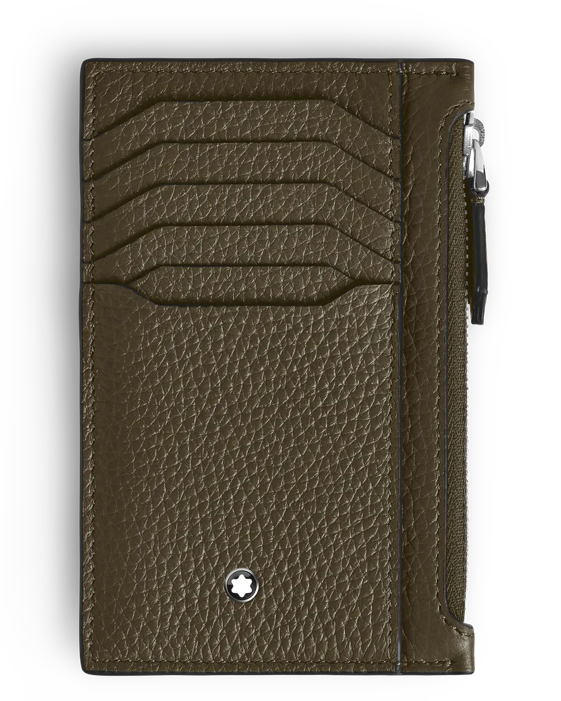 Montblanc Kartenetui 8 cc mit Reißverschluss - Khaki - Leder - MB220222 - Kartenetuis Khaki