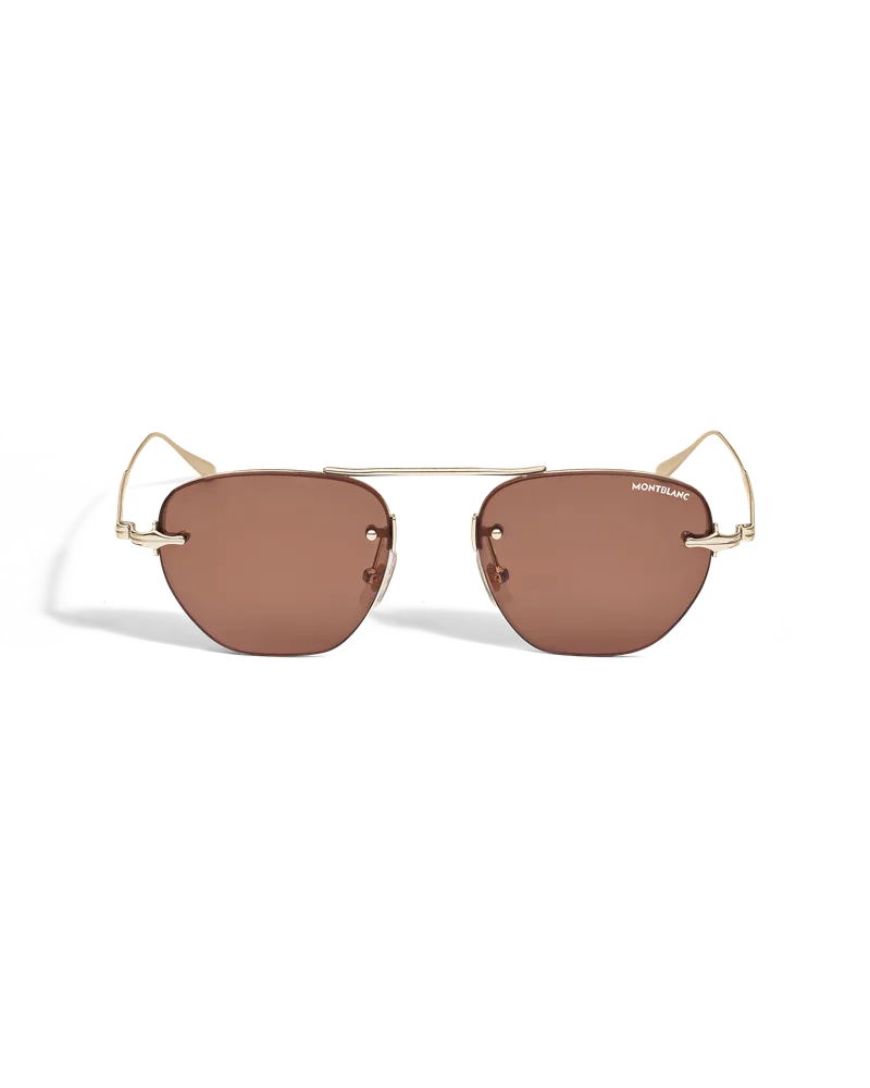 Montblanc Ovale Sonnenbrille mit goldfarbener Metallfassung - Gold - Metall - MB135570 - Sonnenbrillen Gold