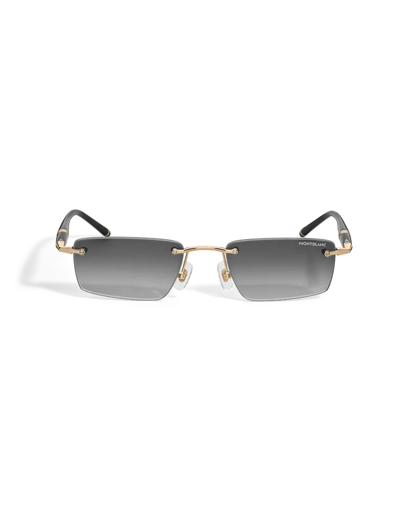 Montblanc Eckige Sonnenbrille mit goldfarbener Metallfassung - MB137183 - Sonnenbrillen 
