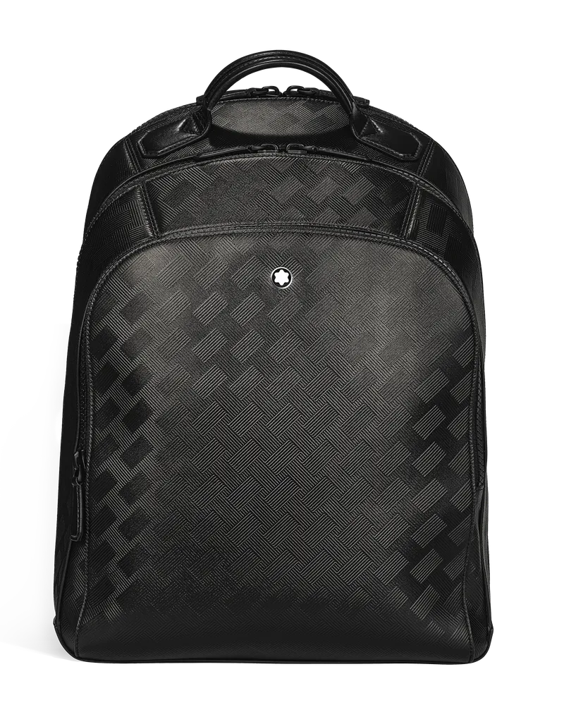 Montblanc Mittelgroßer Rucksack mit 3 Fächern aus Extreme Leder - Schwarz - Leder - MB199847 - Rucksäcke Schwarz