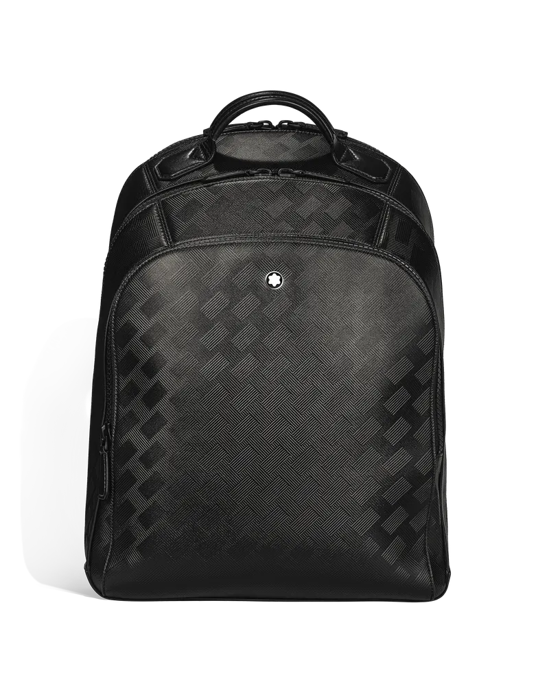 Montblanc Mittelgroßer Rucksack mit 3 Fächern aus Extreme Leder - Schwarz - Leder - MB199847 - Rucksäcke Schwarz