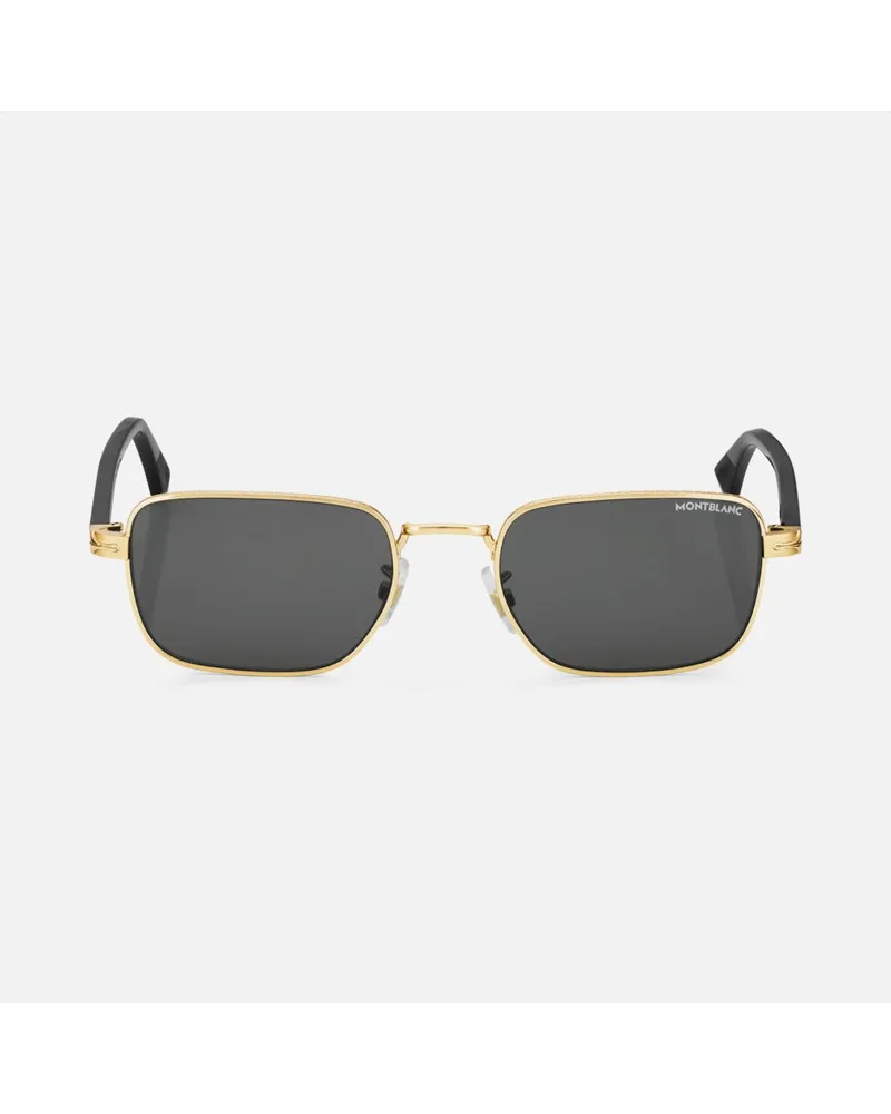 Montblanc Rechteckige Sonnenbrille Mit Goldfarbener Metallfassung Gold