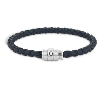 Armband mit 3 Ringen aus Soft Leder - Blau - Edelstahl - MB136012 - Armbänder