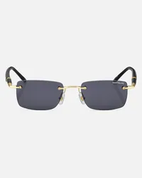 Montblanc Rechteckige Sonnenbrille Mit Goldfarbener Metallfassung Gold