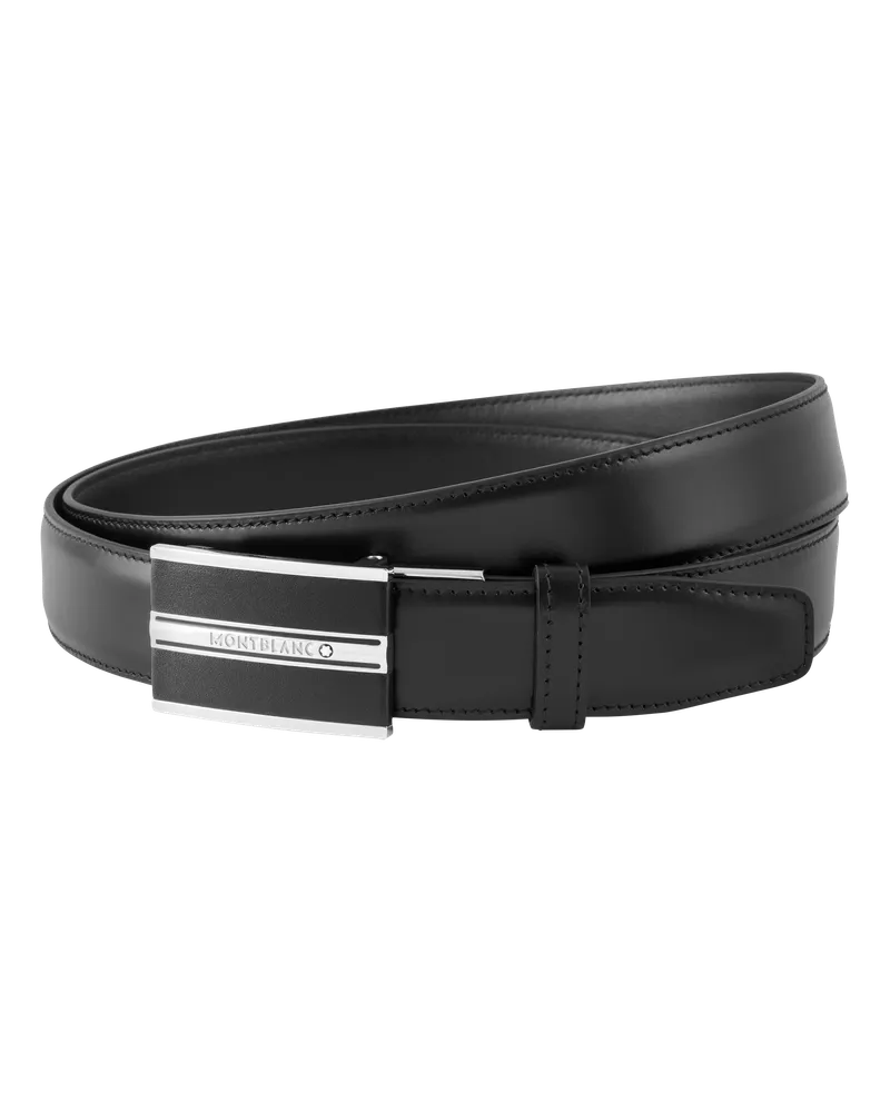 Montblanc Gürtel Montblanc Plate mm mit Schiebeverschluss aus Leder - Schwarz - MB118421 - Gürtel Schwarz