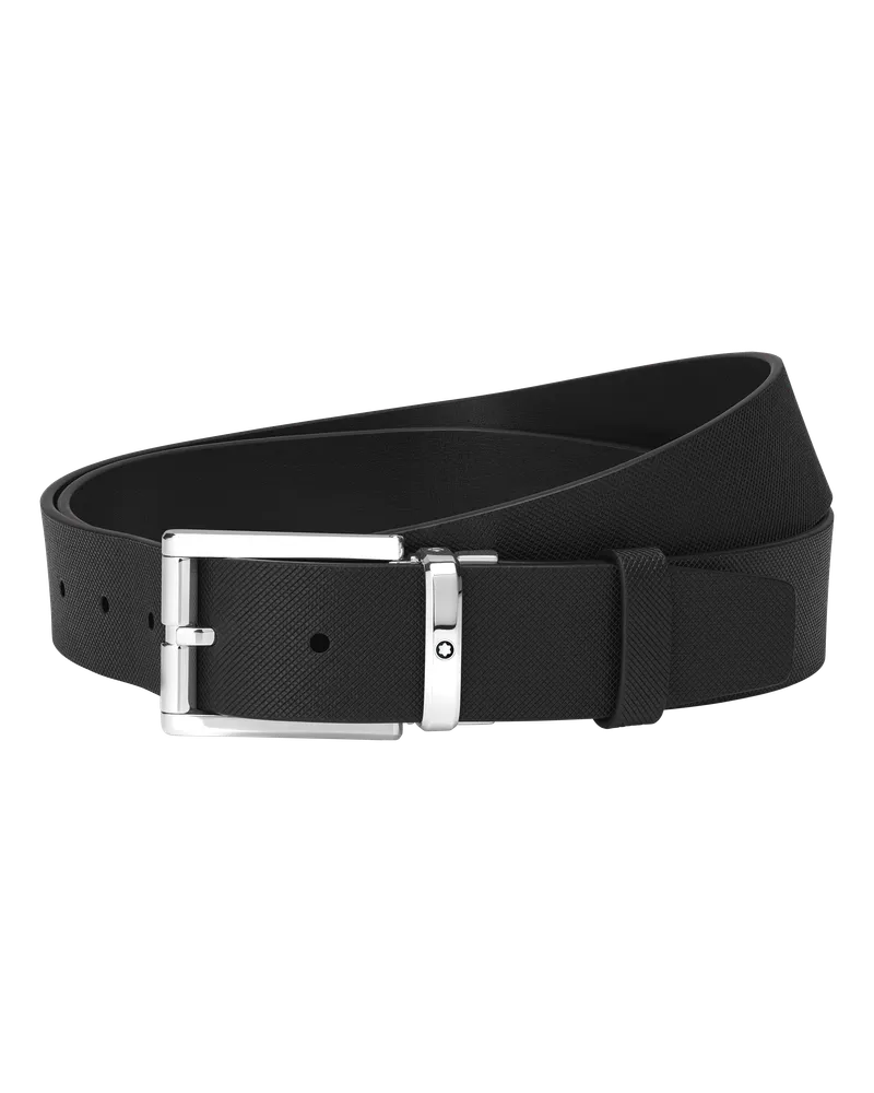 Montblanc Gürtel Montblanc Plate mm mit Schiebeverschluss aus Leder - Schwarz - MB118421 - Gürtel Schwarz