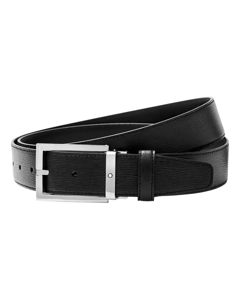 Montblanc Gürtel Montblanc Plate mm mit Schiebeverschluss aus Leder - Schwarz - MB118421 - Gürtel Schwarz