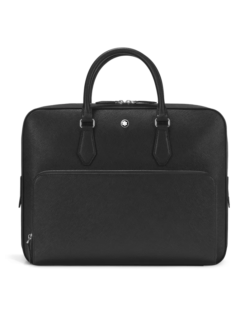 Montblanc Mittelgroße Schreibmappe mit Tasche aus Sartorial Leder - Schwarz - Leder - MB130271 - Dokumententaschen Schwarz