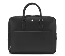 Mittelgroße Schreibmappe mit Tasche aus Sartorial Leder - Schwarz - Leder - MB130271 - Dokumententaschen