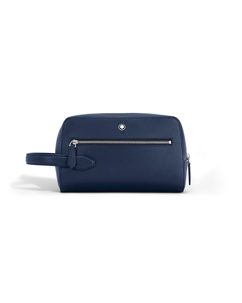 Montblanc Kosmetik-Clutch aus Sartorial Leder - Tintenblau - MB131720 - Kulturtaschen Tintenblau