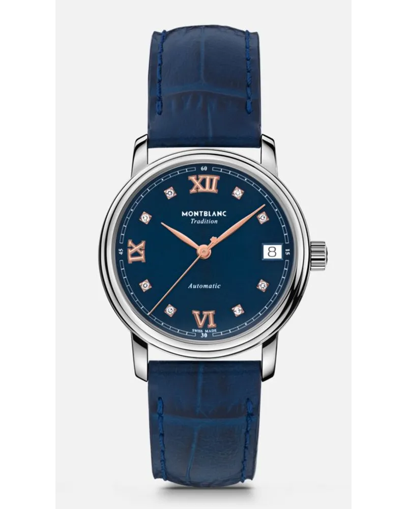 Montblanc Tradition Automatic Date 32 Mm Blau