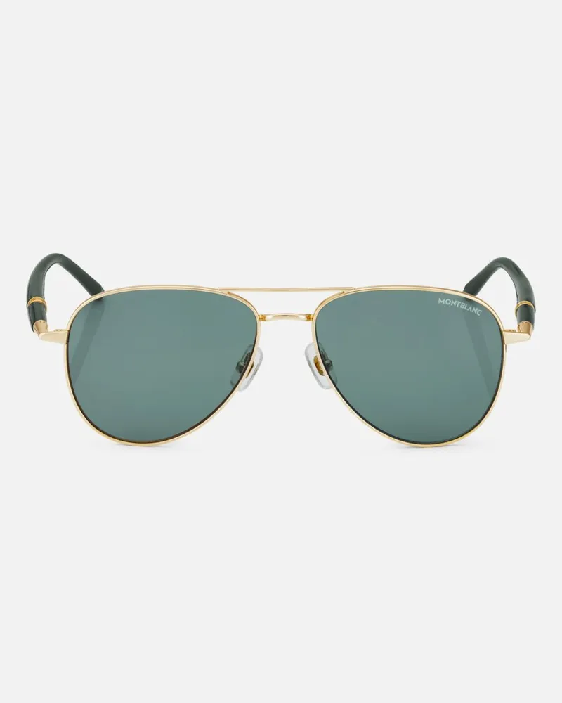 Montblanc Eckige Sonnenbrille Mit Goldfarbener Metallfassung - Sonnenbrillen - Gold Gold