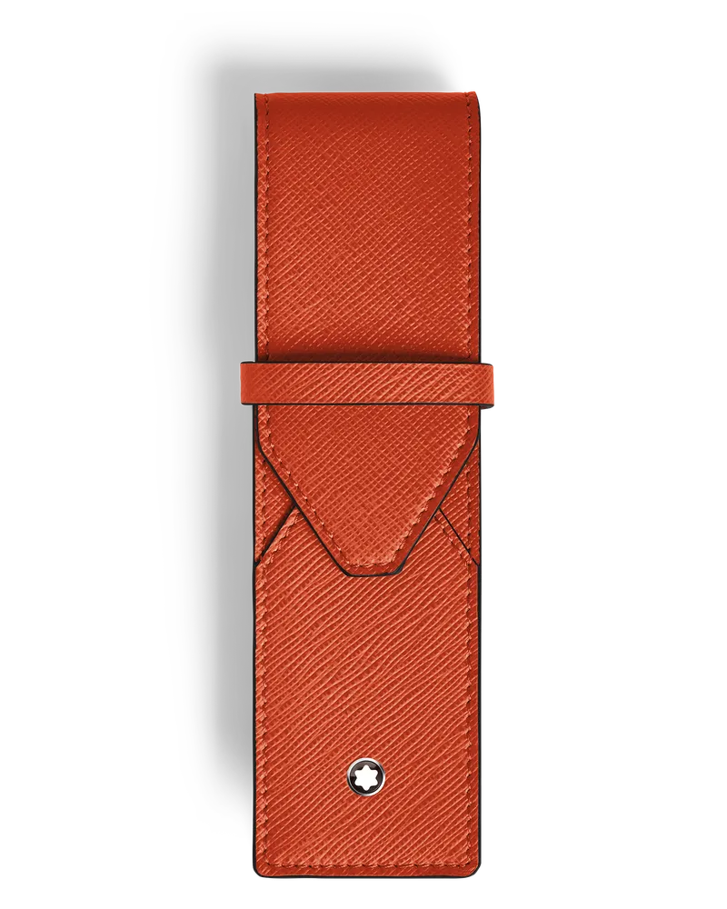 Montblanc Etui Montblanc Envelope für 2 Schreibgeräte - Mandarine - Leder - MB221474 - Schreibgeräteetuis Mandarine