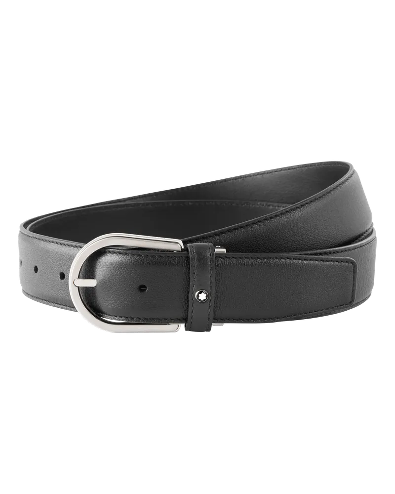 Montblanc Gürtel aus Leder in Grau mit hufeisenförmiger Schließe, 35 mm - Grau - MB118414 - Gürtel Grau