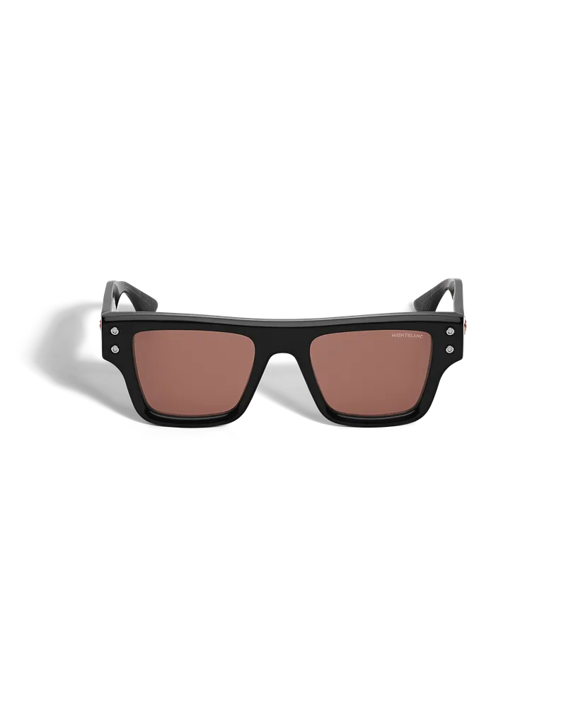 Montblanc Rechteckige Sonnenbrille mit schwarzer Kunststofffassung - Schwarz - Kunststoff - MB134415 - Sonnenbrillen Schwarz