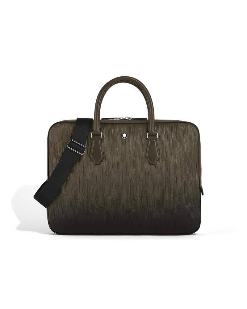 Montblanc Schmale Dokumententasche mit Sfumato-Effekt - Khaki - Leder - MB220269 - Dokumententaschen Khaki