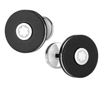 Manschettenknöpfe Star mit Onyxintarsie - Edelstahl - MB116661 - Cufflinks