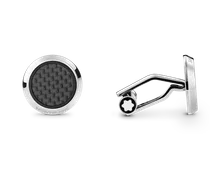 Manschettenknöpfe Star mit Onyxintarsie - Edelstahl - MB116661 - Cufflinks