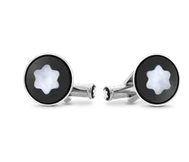 Manschettenknöpfe Star mit Onyxintarsie - Edelstahl - MB116661 - Cufflinks