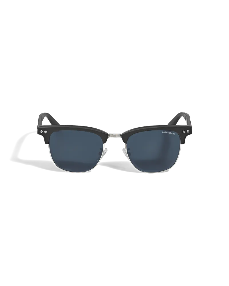 Montblanc Eckige Sonnenbrille mit schwarzer Kunststofffassung - Schwarz - Kunststoff - MB135573 - Sonnenbrillen Schwarz