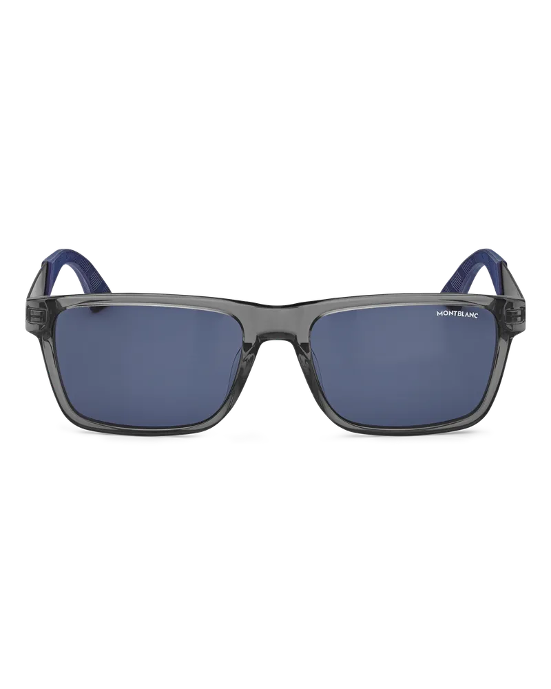 Montblanc Rechteckige Sonnenbrille mit grauer Kunststofffassung - Grau - Kunststoff - MB133065 - Sonnenbrillen Grau