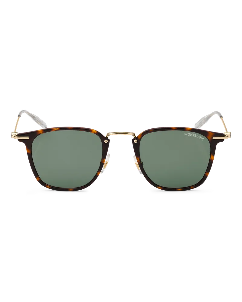 Montblanc Runde Sonnenbrille mit havannafarbener eingespritzter Fassung - Havanna - Eingespritzt - MB133064 - Sonnenbrillen Havanna