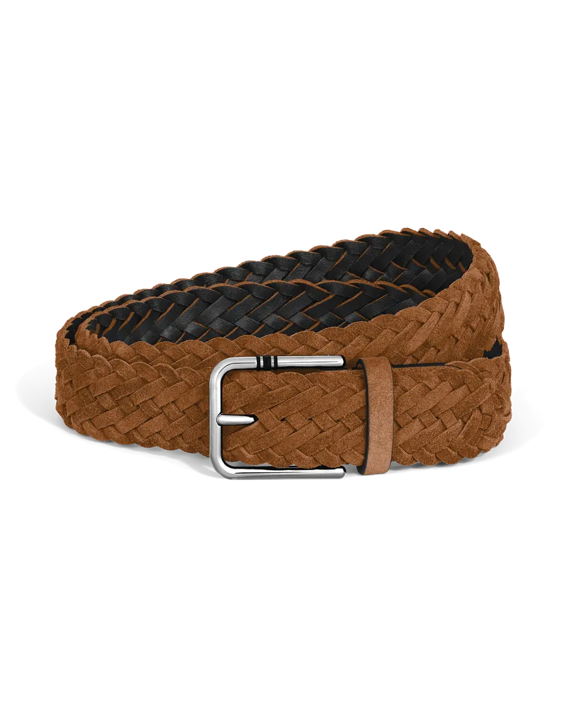 Montblanc 35-mm-Gürtel aus Veloursleder mit quadratischer Meisterstück Schließe Karamell - MB222271 - Gürtel Karamell