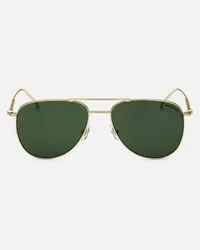 Montblanc Eckige Sonnenbrille Mit Goldfarbener Metallfassung Gold