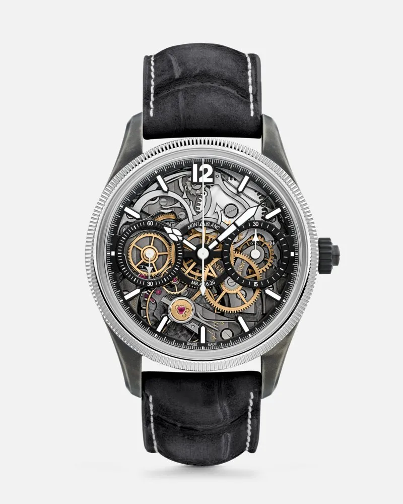Montblanc Montblanc 1858 The Unveiled Secret Minerva Monopusher Chronograph Limited Edition - 88 Exemplare - Armbanduhren - Schwarz Schwarz