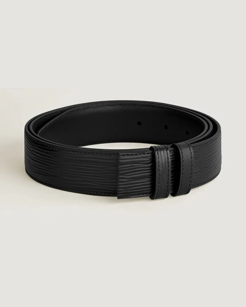 Montblanc 35-mm-Wendegürtel aus Leder in Schwarz mit Baumrindenmotiv bedruckt und einfarbig - Schwarz - Leder - MB199677 - Gürtel Schwarz